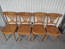 4 chaises Bar bistrot brasserie bois Fischel ? art Déco 