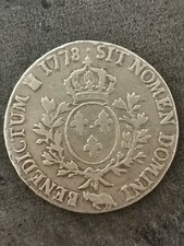 ECU D' ARGENT DU BEARN 1778 DIT AUX BRANCHES D'OLIVIER / LOUIS XVI / PAU