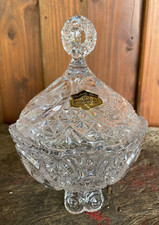 Elégante bonbonnière en cristal, Hofbauer,  D'Elisabeth Hütte, 1960, Allemagne.