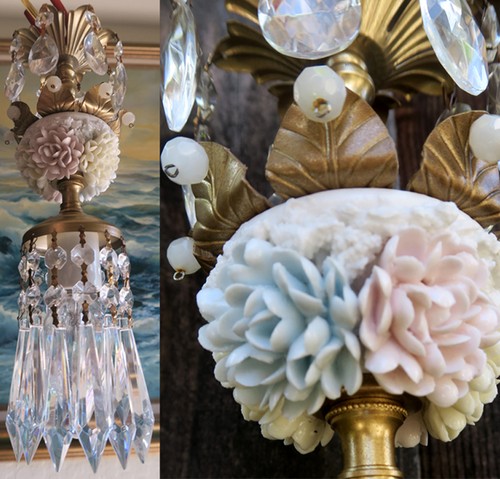 Porcelain beaded crisantemos - 1,