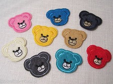 LOT de 2 ÉCUSSONS PATCH BRODÉ thermocollant - petits oursons 3 X 3,5 cm au choix
