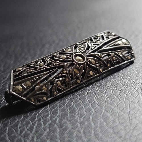 Broche art déco argent massif