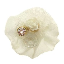 Bague BLANCHE Fleur tissu