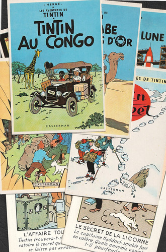 Tintin lot 8 cartes - -,