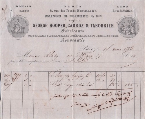 Paris drapier hooper 1853 - paris,