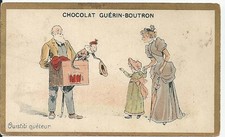 Chromo Guérin Boutron Scénette singe ouistiti quête 