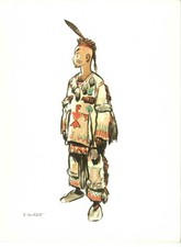 Carte Pierre Joubert 1958 Jeune Huron Indien non scout non Signe de Piste