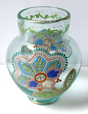 Vase verre émaillé style