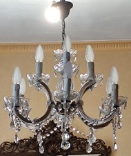 Lustre verre Murano/luminaire ancien/lustre à pampilles ancien/tassel chandelier