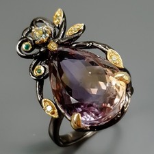 Bague amétrine naturelle