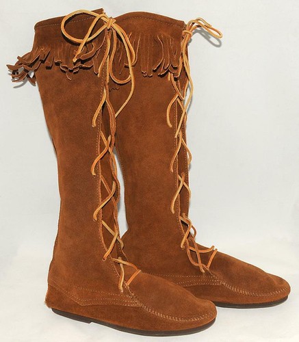 Minnetonka tall fringe boots - minnetonka,