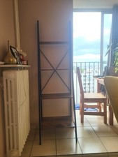 Meuble de Rangement Étagère Échelle Bibliothèque 4Niveaux Cadre Métal Décoration