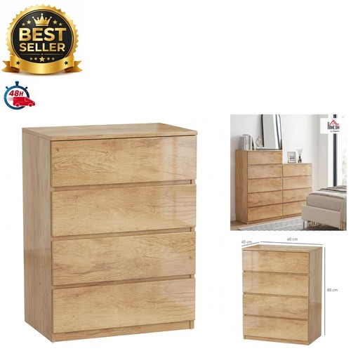 Homcom commode tiroirs - tiroirs, bois