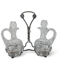 huilier vinaigrier Argent Décor De Vigne Et De Raisin