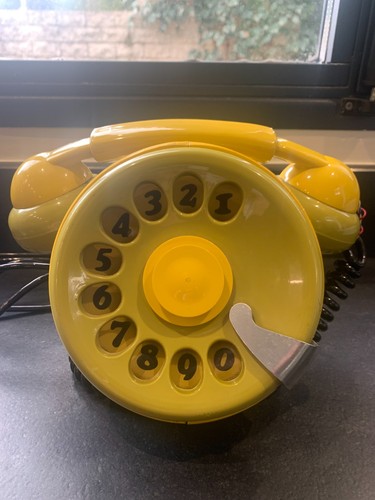 Téléphone vintage bobo - , jaune