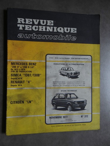 Revue technique automobile rta - revue,