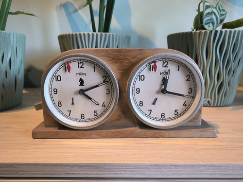 Vintage rare horloge échecs - vintage,