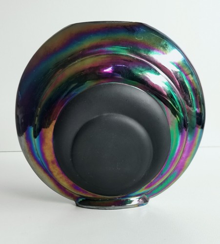Vase vintage verre irisé - vase,