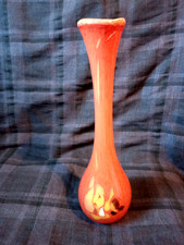 Vase en verre soufflé multicolore orange pâte de verre