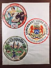 Lot Étiquettes Camembert Authou Eure Lachapelle aux Pots Isigny Lillebonne Cauny