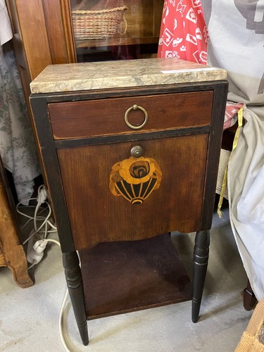 Table chevet marqueterie - table,