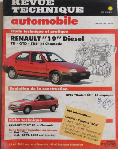 Revue technique automobile rta - technique,