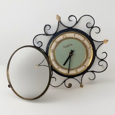 Pendule Horloge Murale Vedette Métal Et Verre Années 60