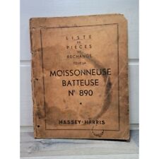 Massey Harris Moissonneuse Batteuse 890 1954 - Catalogue piece detachees