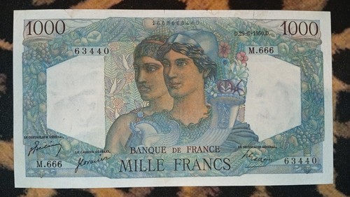 Billet 1000 francs minerve - 1000,