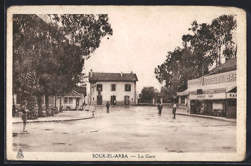 Cpa souk arba gare - souk-el-arba,, vue