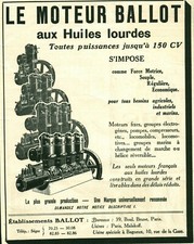 Publicité ancienne le moteur