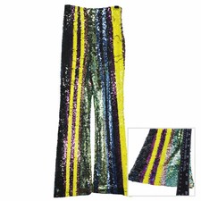 Womens Rainbow Sequin Striped