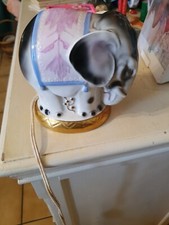 Lampe veilleuse ancienne Porcelaine Biscuit Éléphant Rare 
