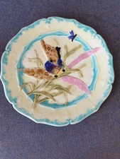 Assiette oiseau en barbotine