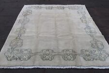 Vintage Main Fabriqué Art Déco Chinois Oriental Blanc Laine L Moquette 259x169cm