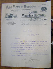 vieille facture Maurice Bomann 1933
