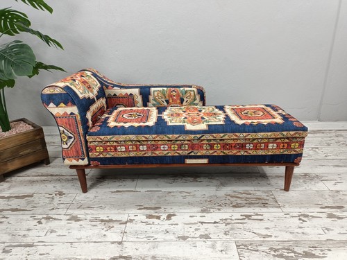 Upholstered chaise lounge navy - chaise,