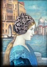 PIERRE BONNAUD - PORTRAIT DE VENITIENNE - EMAIL