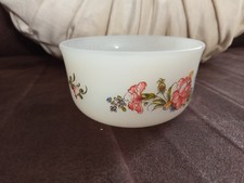 Ancien Petit Ramequin en arcopal motifs fleuris