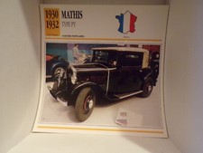 FICHE carte CARD carte voiture