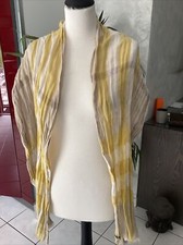 Foulard etole cheche Burberry tartan beige /jaune impeccable lin