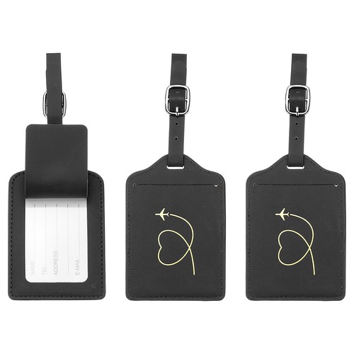 Etiquettes bagages cœur cuir