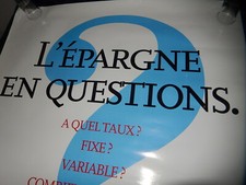 AFFICHE MURALE BNP EUROPE 1 L'EPARGNE EN QUESTION BANQUE RADIO THÈME EMISSION 