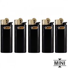 5 briquets bic mini à pierre gold