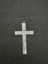 Ancienne Broche religieuse Croix en Argent Massif - Bijou vintage