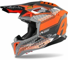 Casque Cross Enduro Airoh AVIATOR 3 Ams Wave Orange Chrome Orange Fluo TG S