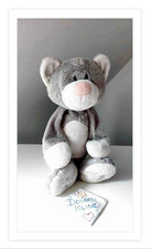 Peluche/Doudou Chat Gris Blanc