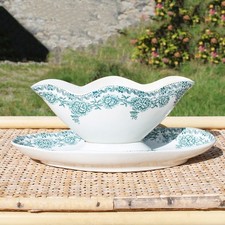 Ancienne saucière en faïence de St Amand les Eaux modèle Argenton