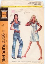 2356  PATRON"McCALL'S  VINTAGE 2 CREATIONS ROBE ET COMBI POP  70s  T 42 (14)