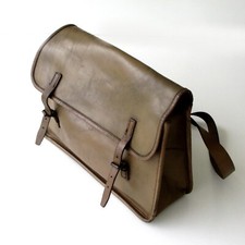 Ancienne grande sacoche métier valise DES POSTES - Tout cuir Marron clair - PTT
